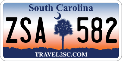 SC license plate ZSA582