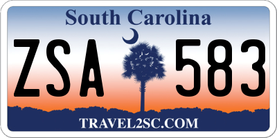 SC license plate ZSA583
