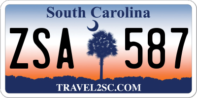 SC license plate ZSA587