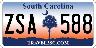 SC license plate ZSA588