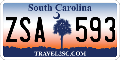 SC license plate ZSA593