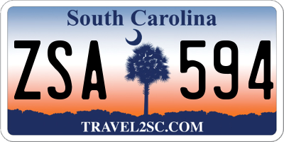 SC license plate ZSA594