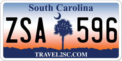 SC license plate ZSA596
