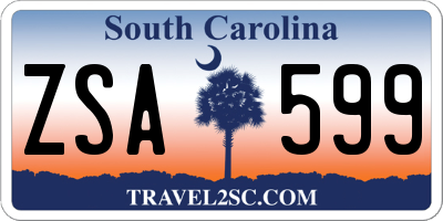 SC license plate ZSA599