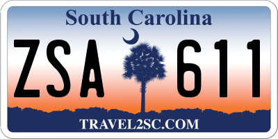 SC license plate ZSA611