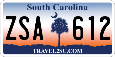 SC license plate ZSA612