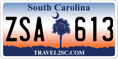 SC license plate ZSA613