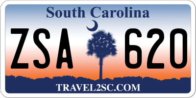 SC license plate ZSA620