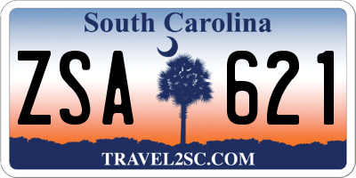 SC license plate ZSA621