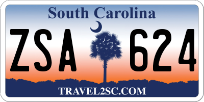 SC license plate ZSA624