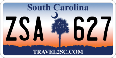 SC license plate ZSA627