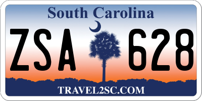 SC license plate ZSA628