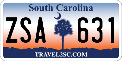 SC license plate ZSA631