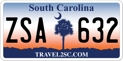 SC license plate ZSA632