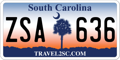 SC license plate ZSA636