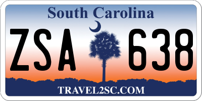 SC license plate ZSA638