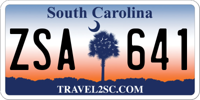 SC license plate ZSA641