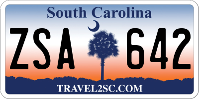 SC license plate ZSA642