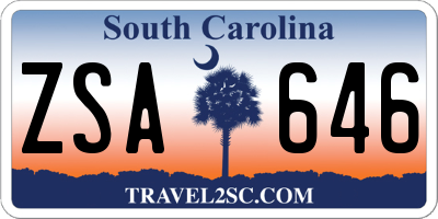 SC license plate ZSA646