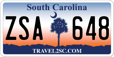SC license plate ZSA648