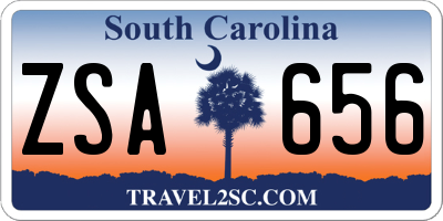 SC license plate ZSA656