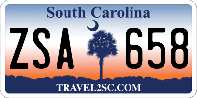 SC license plate ZSA658