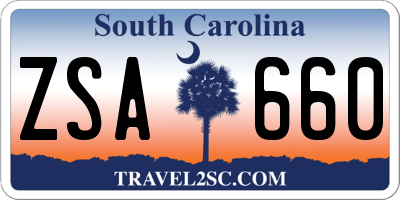 SC license plate ZSA660