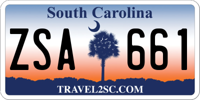 SC license plate ZSA661