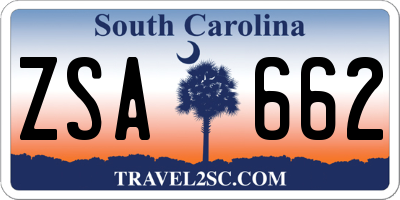 SC license plate ZSA662