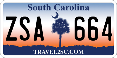 SC license plate ZSA664
