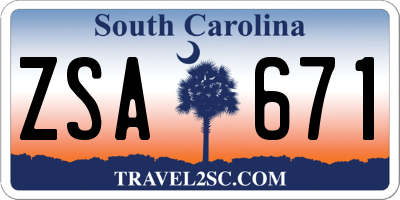 SC license plate ZSA671