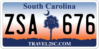 SC license plate ZSA676