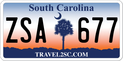 SC license plate ZSA677