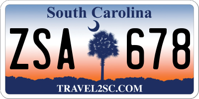 SC license plate ZSA678