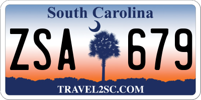 SC license plate ZSA679