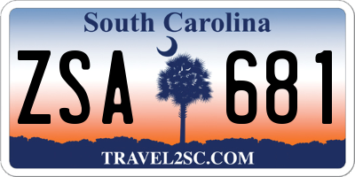 SC license plate ZSA681