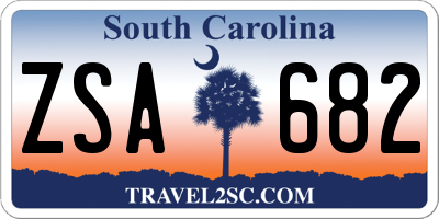 SC license plate ZSA682