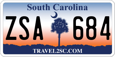 SC license plate ZSA684