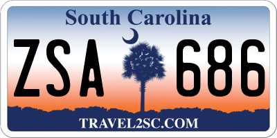 SC license plate ZSA686