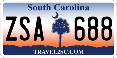 SC license plate ZSA688