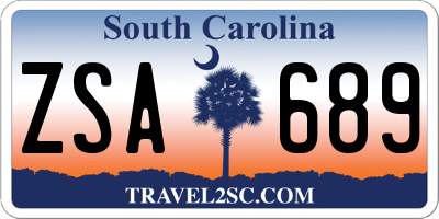 SC license plate ZSA689