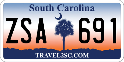 SC license plate ZSA691