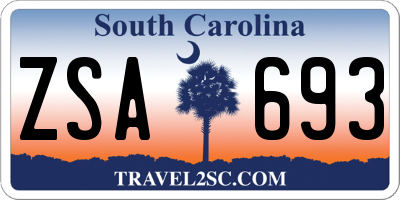 SC license plate ZSA693
