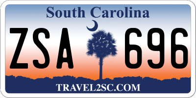SC license plate ZSA696