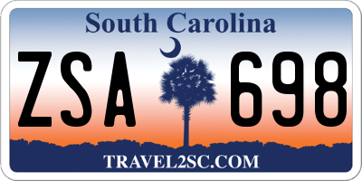 SC license plate ZSA698