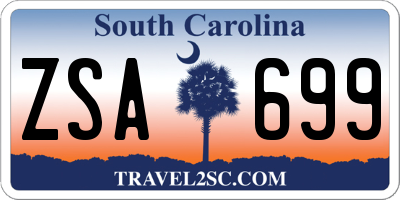 SC license plate ZSA699