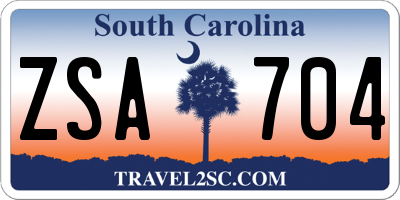 SC license plate ZSA704