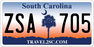 SC license plate ZSA705