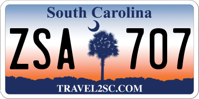 SC license plate ZSA707