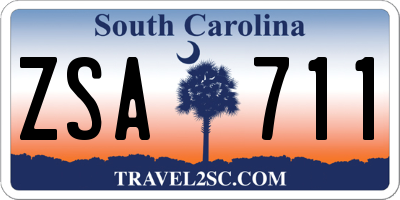 SC license plate ZSA711
